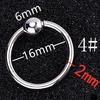 Nuevo BCR transfronterizo tamaño grande tarjeta anillo de bola resorte bola anillo para la nariz aretes para la oreja anillo pesado para el pecho anillo femenino multiusos acero inoxidable