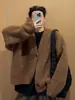 2026 Suéter Cardigan Casual de Punto Grueso Ancho Corto Chaqueta de Punto Grueso para Hombre Tendencia Primavera y Otoño