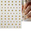 Nuevas pegatinas de arte de uñas 3D con brillo transfronterizas, pegatinas adhesivas para uñas con línea de onda de brillo dorado y plateado francés, uña