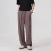 Calça Social Casual Reta Masculina Ot, Estilo Vintage Old Money, Verão Seda de Gelo Fresca Fina Respirável Solta Longa