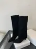 Botas de punta fina, botas altas de caña larga para mujer, botas de gamuza de alta gama de pierna ancha que ocultan imperfecciones y crean un efecto adelgazante, botas de invierno de moda