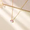 Collar de Acero de Titanio de Trébol de Cuatro Hojas para Mujer, Colgante de Trébol de la Suerte de Doble Cara, Joyería de Acero Inoxidable con Gradiente de Venta Caliente Transfronteriza, Lujo Ligero de Gama Alta