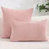 Funda de Almohada de Pana de Color Sólido Sin Relleno, Cojín de Rayas Sencillo para Sofá de Sala de Estar, Disponible en Múltiples Tamaños, Suministro Directo del Fabricante