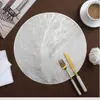 Modelo de pluma sala de estar vajilla moderno simple resistente redondo almohadilla aislante almohadilla decorativa para el hogar alfombrilla para tazas de lujo ligero alto valor