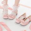 [em estoque] mercerizado redondo ovelha puffs original Lolita cabeça redonda bonito japonês versátil sapatos femininos