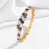 Pulsera de moda transfronteriza pulsera de joyería para mujer pulsera acero inoxidable con taladro hueco hebilla de acero titanio joyería simple coreana