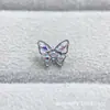 Pendientes de Mariposa de Aleación de Titanio Astmf-136 con Circonita de Colores Titanio G23 Rosca Interna Joyería para Labios Cabeza de Joyería
