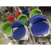 Assento de Encosto com Faixa de Aço Inoxidável Máquina de Jogo Cadeira Arcade Cidade Anime Balcão de Bar Fabricante Panela Quente Giratória Banqueta de Luxo