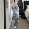 Jeans Rotos Rectos Sueltos Estilo Retro Americano para Mujer Marca de Moda Verano Nuevos Pantalones Holgados Hip-Hop