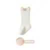 Meias de bebê para primavera e outono, meias fofas de comprimento médio para recém-nascidos, cor sólida Classe A, meias longas para bebês não restritivas