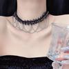 Gargantilla de encaje estilo francés cadena clavícula accesorios para niñas correa ancha para el cuello collar que cubre el cuello patrón joyería collar para el cuello