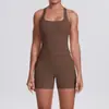 Nuevo Estilo Ropa de Yoga Ajustada con Sensación de Segunda Piel, Conjunto de Shorts Deportivos Sexy sin Espalda de Cintura Alta Levanta Glúteos, Ropa de Running y Fitness de Secado Rápido
