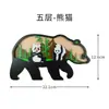 Artesanías 3D de Animales de Madera Nuevos Transfronterizos, Decoraciones Creativas de Escritorio para el Hogar, Adornos de Madera Tallados Multicapa