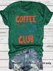 Amazon Exportación Transfronteriza Club de Café Camiseta de Moda de Manga Corta para Mujer al por Mayor de Punto Transfronterizo para Mujer