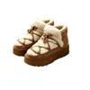 Botas de nieve de felpa con suela gruesa para mujer para otoño e invierno, forradas de forro polar y engrosadas, zapatos de algodón con plataforma que aumentan la altura, adecuados tanto para interiores como para exteriores, zapatos peludos de doble uso