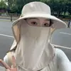 Sombrero de Protección Solar Integral para Mujer, Sombrero de Sol de Verano de Ala Ancha para Protección Facial y del Cuello, Sombrero de Protección UV para Ciclismo al Aire Libre y Recolección de Té