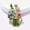 Cesta de Flores Vintage Aleación Broche Creativo Moda Pedrería Ramillete Abrigo Pin Retro Accesorios para Chaqueta Fabricante Mayorista