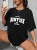 1968's New York es una colección de camisetas cotidianas extragrandes para mujeres jóvenes, camisetas creativas de calle y ropa informal personalizada.