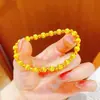 Tienda de Oro Mismo Estilo Pulsera de Calabaza Chapada en Oro Pixiu Trébol de Cuatro Hojas de la Suerte para Mujer, Pulsera de Lujo Ligero de Moda, Regalo para Novia
