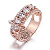 Anillo Abierto Hip-Hop Personalizado de Moda para Mujer, Lujo Accesible, Anillo de Estilo Versátil y Genial, Joyería de Mano con Circonita Incrustada en Cobre al por Mayor