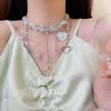 Collar con colgante de borla de amor, enrollado, anti-cristal, con cuentas, para mujer, cadena para clavícula, accesorios de moda, estilo dulce, genial, Spice Girl