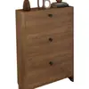 Zapatero ultra-delgado de madera maciza con puerta abatible 15cm, gran capacidad, económico, ahorrador de espacio, mueble de entrada minimalista nórdico para uso doméstico