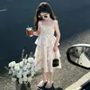 Vestido de verano para niña 2026 nuevo vestido infantil elegante vestido de tirantes de verano para niñas pequeñas vestido de princesa floral