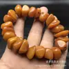 Pulsera de cuentas redondas, cuentas de ábaco, cuentas de barril de cera de abeja ámbar amarillo pollo de tamaño grande, joyería de cera de abeja de segunda generación para hombres y mujeres
