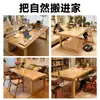 Escritorio Largo Grande de Madera Maciza para Uso en Casa, Escritorio de Estudio, Escritorio de Oficina, Mesa de Comedor Mobien
