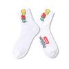 Calcetines de algodón transpirables con estampado de los Simpsons para hombre, estilo urbano, estilo europeo y americano, con letras sonrientes, deportivos, de tubo medio