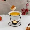 Taza de Cerámica para Fondue de Chocolate Transfronteriza Taza para Derretir Queso y Chocolate con Soporte de Hierro