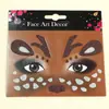 Pegatinas de Rostro de Reno Navideño con Diamantes, Lindas Decoraciones Faciales, Maquillaje Navideño para Fiestas, Pegatinas de Maquillaje para el Rostro de Ciervo Sika
