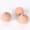 Dientes de leche Juguete de accesorios de cuentas de madera DIY 8-30 mm perforadas de haya cuentas redondas grandes fabricantes de juguetes para molares al por mayor