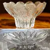 Prato de Frutas de Vidro de Cristal Medieval Folhas e Gotas de Orvalho Tigela de Sobremesa Suporte para Velas Prato de Salada Mini Prato de Cristal Prato
