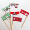 Decoraciones para Pasteles de Horneado Banderas Retro Coreanas de Oso Sonriente de Moda Inserciones para Mesa de Postres de Cumpleaños Banderas de Doble Cara Navidad