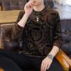 Marca de moda europeia outono e inverno novo suéter casual masculino de veludo com cabeça de tigre, manga longa, gola redonda