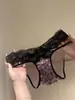 Sedutoras e cativantes~ Calcinhas Femininas de Renda com Estampa de Leopardo Sexy Corte Quente Tanga de Renda Transparente Puro Desejo