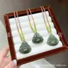 Colgante de Buda de Jade Hetian Natural, Colgante de Candado de Paz de Jaspe de Jade Hetian de Xinjiang, Cadena para Clavícula de Jade Hetian