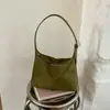 Bolsa simples retrô de camurça para mulheres, nova moda 2026, bolsa transversal versátil, bolsa de ombro para o dia a dia, bolsa de balde para sob o braço