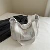 Bolsa Bordada de Gran Capacidad para Mujer 2024 Verano Nuevo Ligera Simple Bolsa de Bollo Estilo Fresco Bordado Hilo Hombro Cruzado
