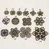 Venta al por mayor de fábrica corona de pelo pieza de flor accesorios para joyería DIY retro chapado en cobre oro real de 18k tocado hueco material de oro