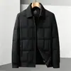 Chaqueta de plumón para hombre 2026 Otoño/Invierno Cuello acanalado desmontable Versión con cremallera Abrigo corto cálido de plumón para hombres jóvenes y de mediana edad