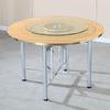 Mesa Redonda Grande de Hotel, Mesa Estilo Campestre, Mesa de Comedor con Cubierta de Cristal, Mesa de Comedor Giratoria Plegable para Uso Doméstico
