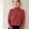 Nuevo Suéter de Cachemira para Invierno 2025 para Mujer de Cuello Alto Jersey Grueso de Moda Tejido Básico de Punto Versátil de Cuello Alto