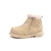 Botas de Nieve Forradas de Polar para Niños Botines Gruesos Calientes de Invierno para Niñas Patrón de Diamantes Botas de Invierno Casuales Suela Suave Antideslizantes