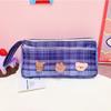 Estuche jk lindo portátil estilo universitario estuche para lápices Niña Cuadros gran capacidad multifuncional bolsa para lápices ins estilo japonés