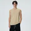 Chaleco Deportivo Transpirable de Algodón Puro para Hombre, Camiseta Base de Color Sólido para Verano, Talla Grande Holgada de Peso Pesado sin Mangas