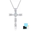 Colgante de Cruz 925S con Incrustación de Moissanita, Estilo de Lujo Ligero, Diseño Elegante y de Moda, Joyería Versátil Chapada en Oro de 18K