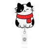 Clip de cocodrilo retráctil de gato y perro de dibujos animados acrílico soporte para gafete de fácil extracción clip retráctil regalo médico giratorio