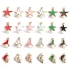Colgante de Aleación de Perla Incrustada de Estrella y Luna Colgante Hecho a Mano DIY Pulsera Llavero Accesorio para Bolso W858